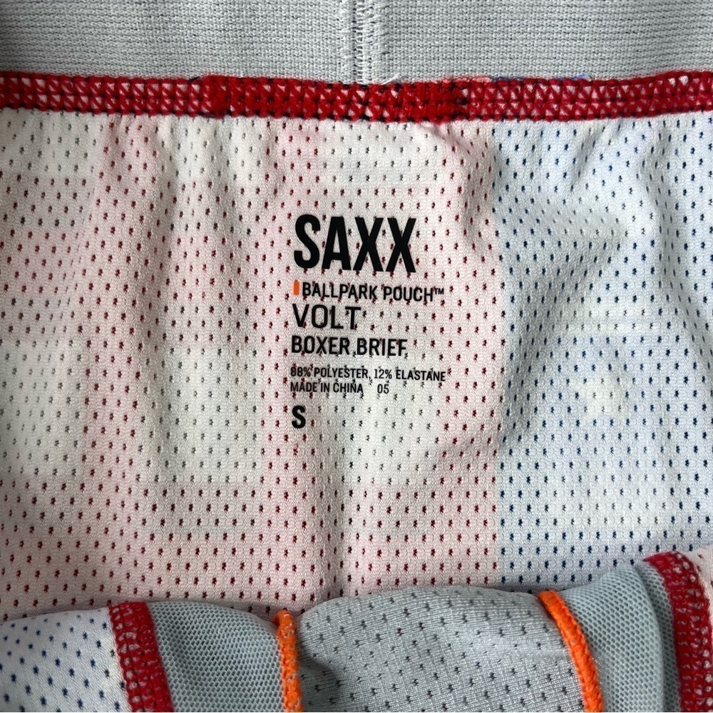 SAXX Bolt American Pilsner Boxer Brief Size Small Red White Blue Beer Print - Picture 5 of 5